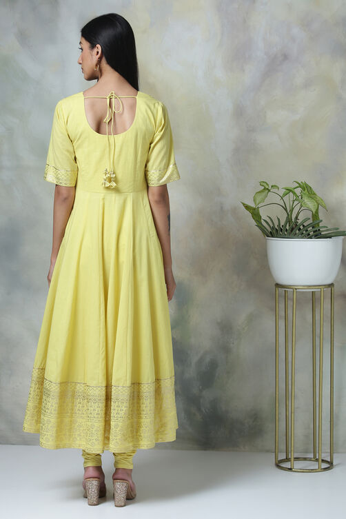 Red Cotton Anarkali Suit image number 5