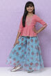 Pink And Turquoise A-Line Poly Cotton Tunics image number 4