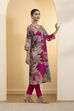 Berry Pink Poly Viscose Straight Kurta image number 4