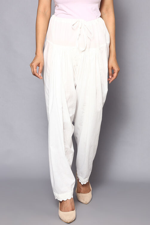 Off White Cotton Salwar image number 0