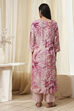Pink Modal Floral Printed Straight Kurta Set image number 4