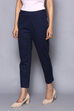 White Viscose Lycra Solid Pant image number 2