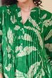 Green Viscose Rayon A Line Dress image number 1
