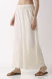 Off White Cotton Flared Palazzos image number 2