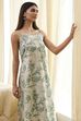 Green Cotton Floral Strappy Straight Kurta Set image number 6