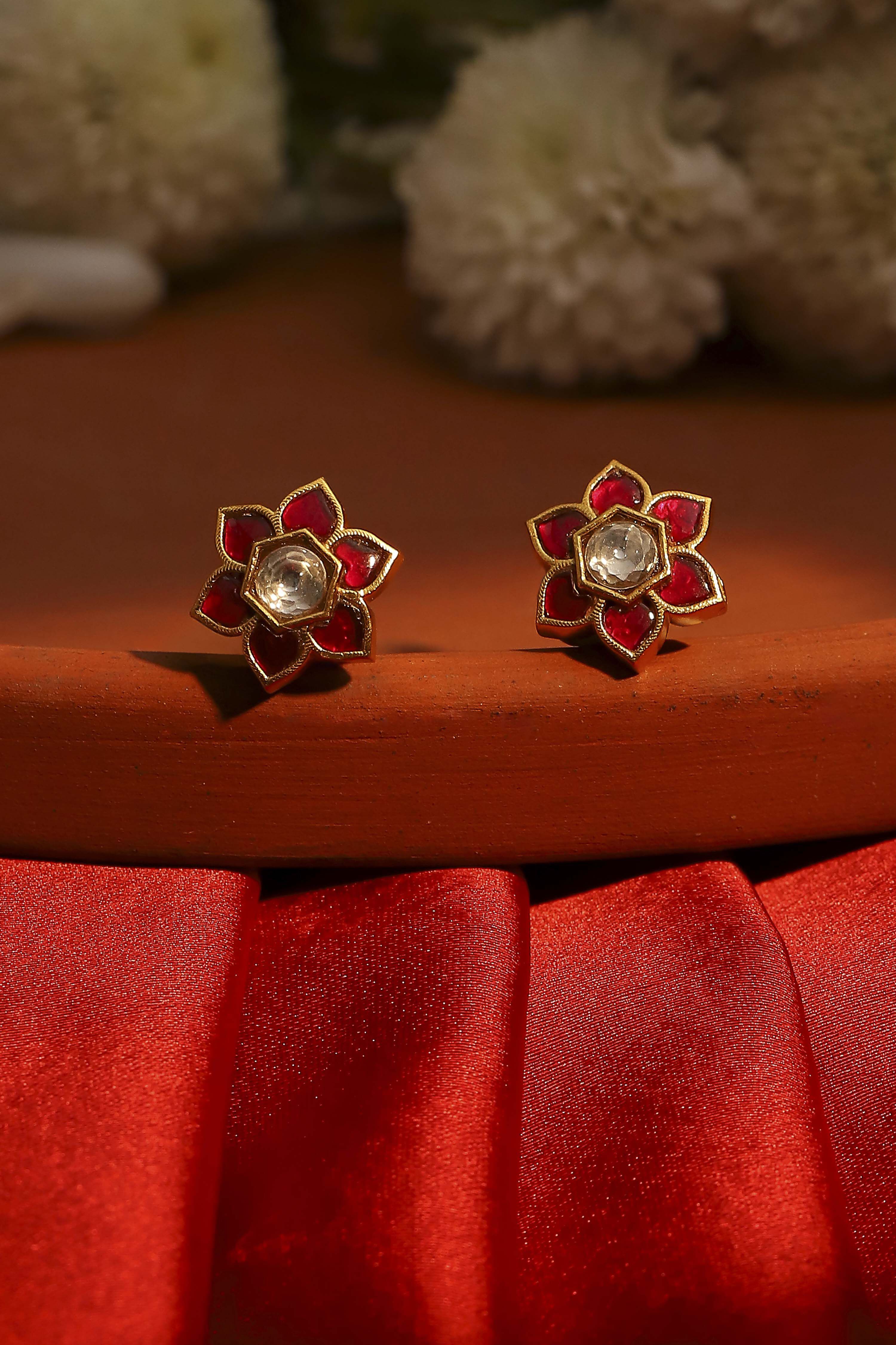Dark Pink Brass Studs image number 0