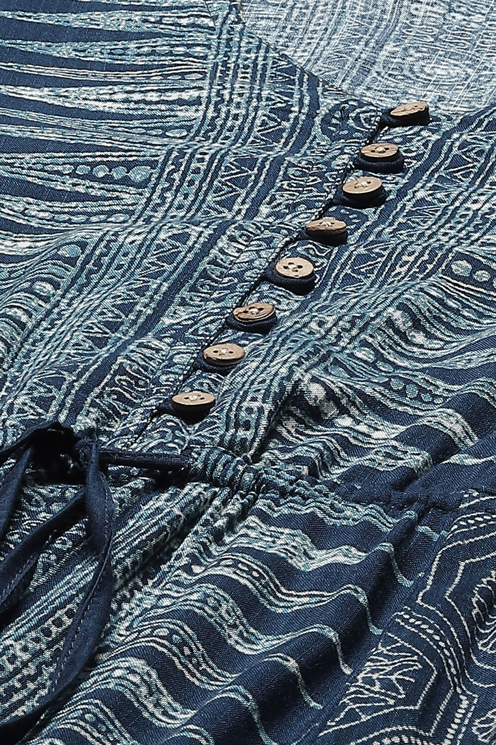 Indigo LIVA Fusion Printed Dress image number 1