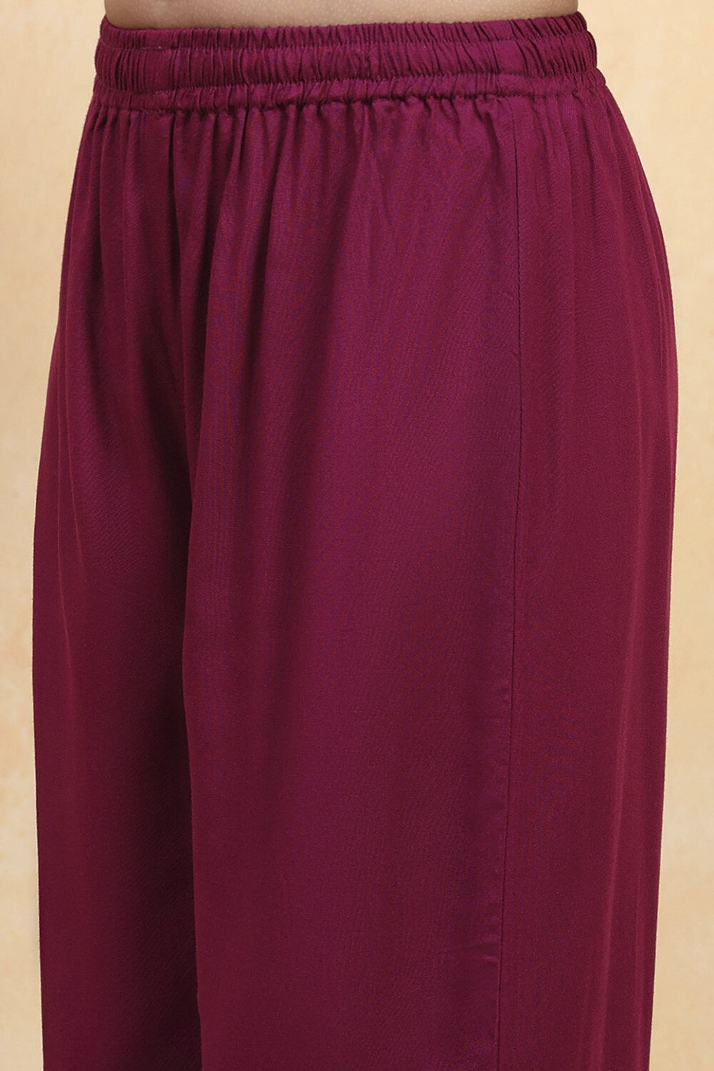 Purple Cotton Printed Anarkali Suit Set image number 2