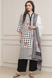 Black and White Printed Straight Suit Set image number 6