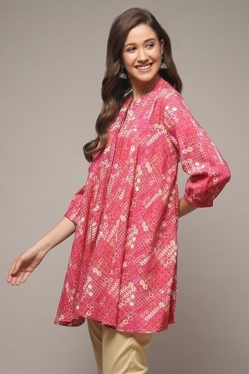 Navy LIVA Printed Kurti image number 3