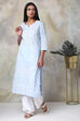 Pink Cotton Straight Printed Kurta image number 2