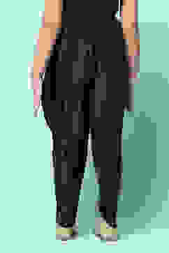 Black Viscose Solid Herem Dhoti image number 3