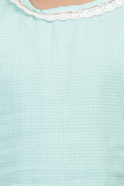 Turquoise Straight Cotton Kurta Salwar Suit Set image number 1