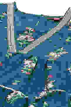 Teal Polyester Flared Printed Kurta Palazzo Suit Set image number 1