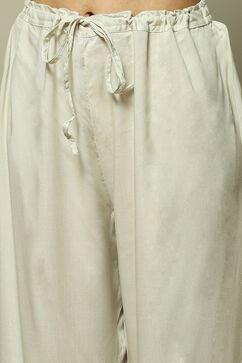 Pink Cotton A-Line Kurta Palazzo Suit Set image number 3