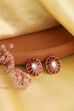 Pink Gold Plated Brass Floral Studs image number 0