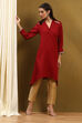 Rust Polyester Straight Kurta image number 0