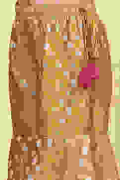 Yellow Brocade Yarndyed Fitted Sharara Suit Set image number 2