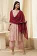 Red Cotton Solid Dupatta image number 1