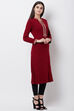 Black Poly Cotton Winter Yarndyed Kurta image number 3