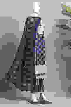 Indigo Cotton Unstitched Suit Set image number 4