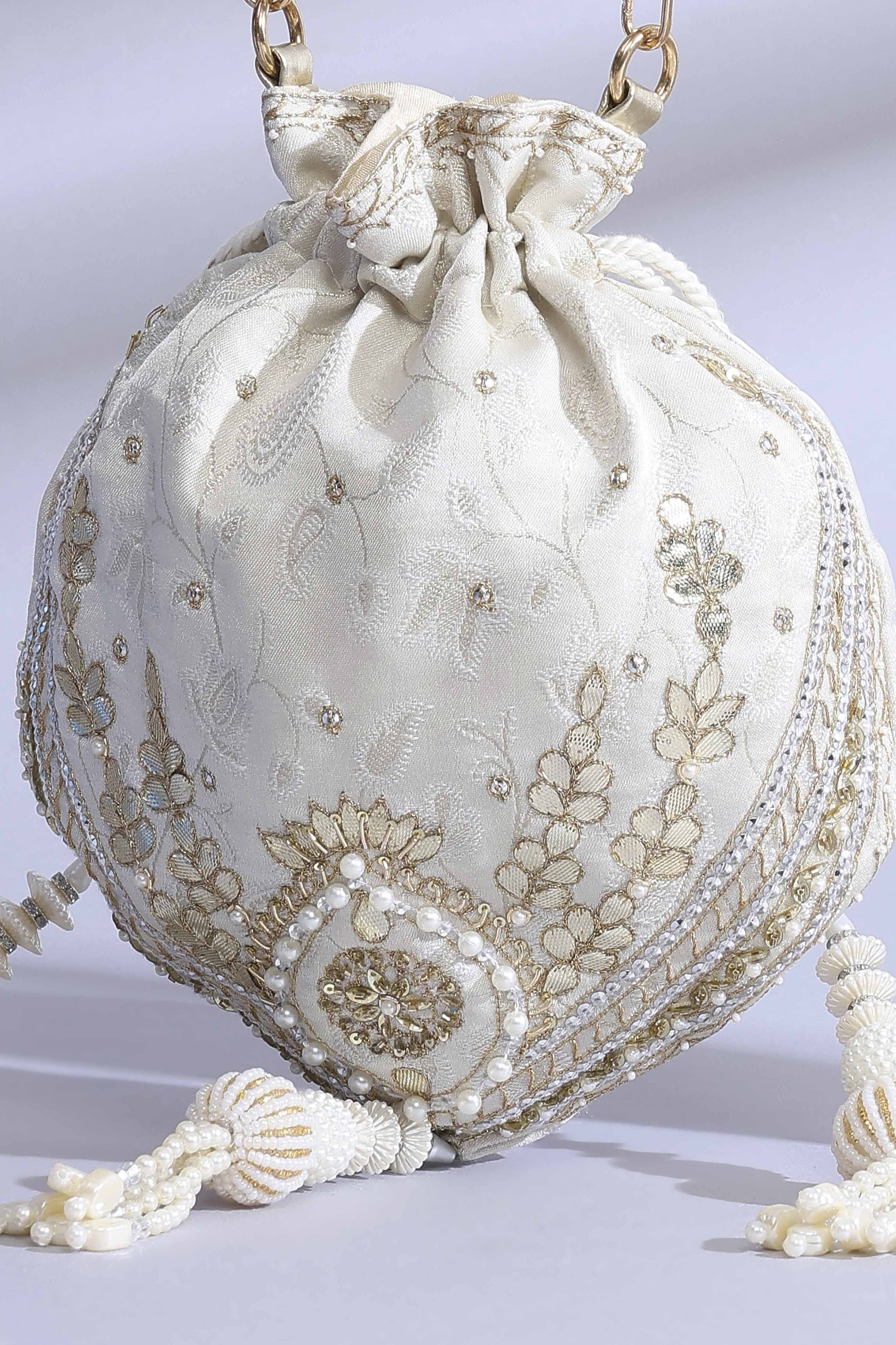 Ivory Polycotton Potli image number 1