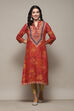Red Printed Straight Kurta image number 0