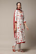 Off White Rayon Anarkali Kurta Churidar Suit Set image number 6