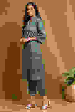 Teal Knit Straight Set image number 3