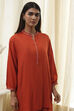 Burnt Orange Straight Solid Co-ord Set image number 1