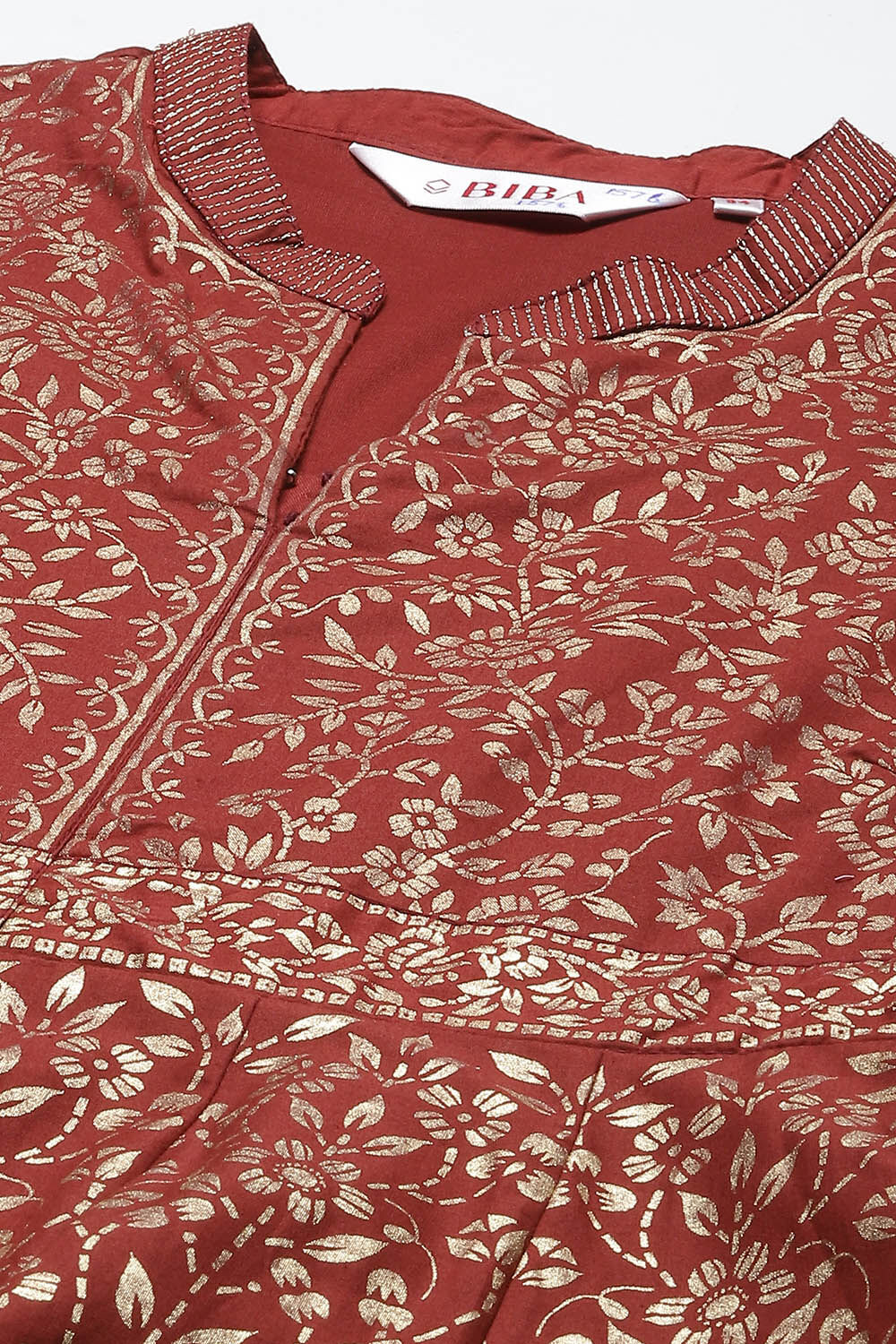 Black Cotton Flared Printed Dress image number 1