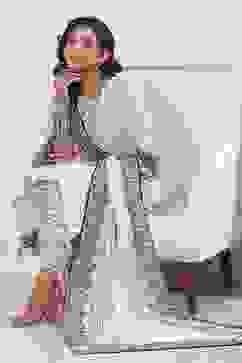 Grey Cotton Printed Straight Suit Set image number 0