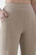 Beige Viscose Blend Wide Leg Pants image number 1