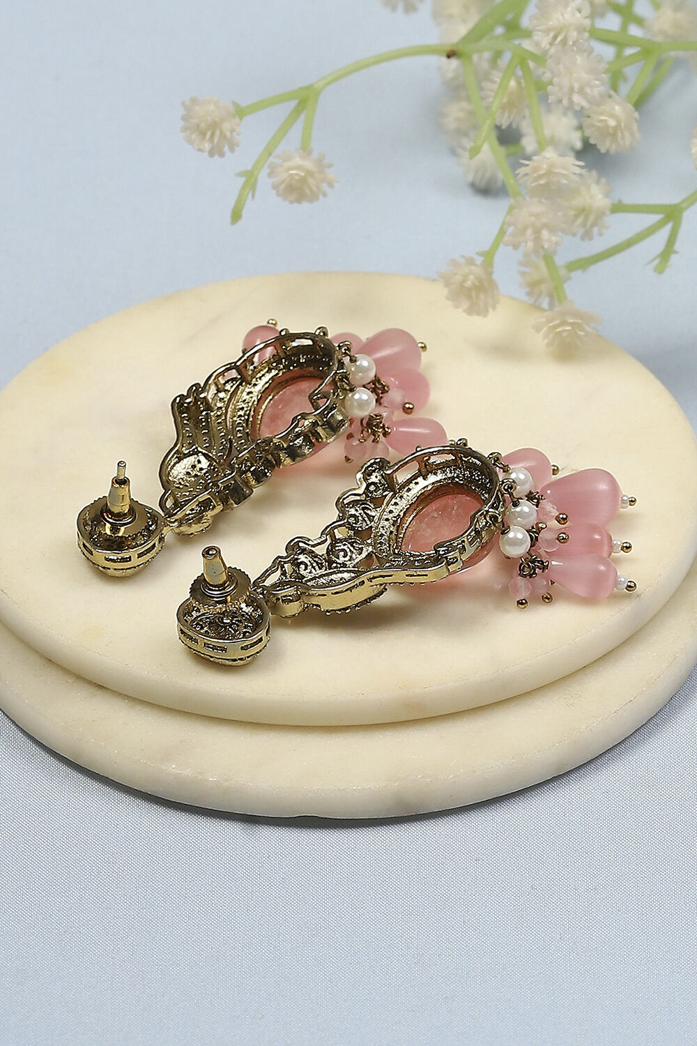 Light Pink Stone Earrings image number 2