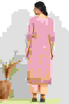 Pink Cotton Digital Print Unstitched Suit Set image number 5