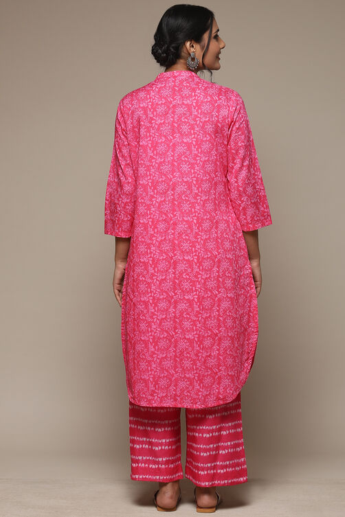 Yellow Cotton Straight Kurta Palazzo Suit Set image number 4
