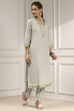 Beige Cotton Modal Digital Print Unstitched Suit Set image number 6