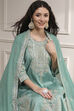 Off White Cotton Silk Anarkali Suit Set image number 7
