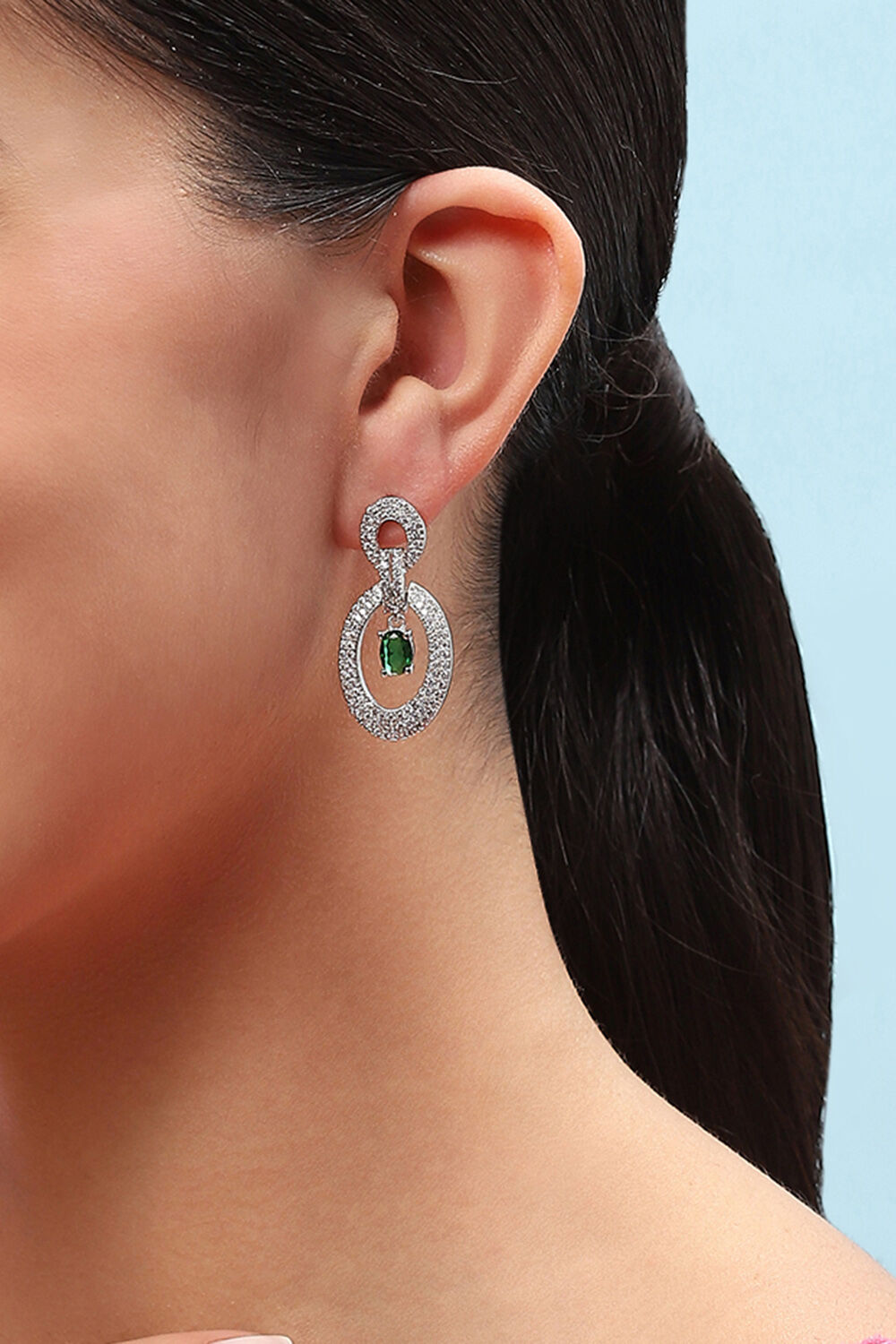 Green Brass earrings image number 3