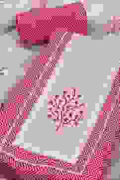 Pink Cotton Printed Embroidered Unstitched Suit Set image number 1