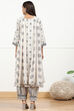 Off-White Cotton Printed Unstitched Suit Set image number 4