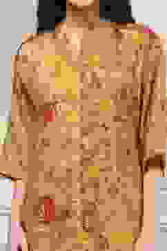 Mustard Yellow Printed Straight Suit Set image number 1