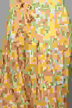 Yellow White Cotton Unstitched Suit set image number 3