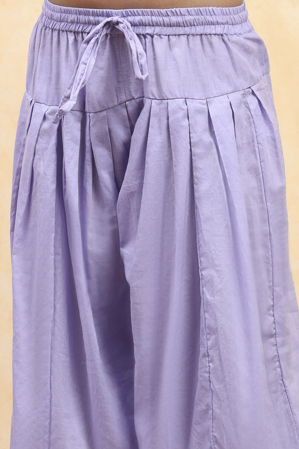 Purple Cotton Tiered Printed Kurta Salwar Set image number 2