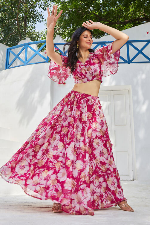 Yellow Polyester Straight Printed 2 Piece Set image number 0