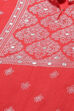 Red Cotton Unstitched Dress Material Suit Set image number 1