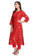 Fuchsia Viscose Straight Printed Kurta image number 3