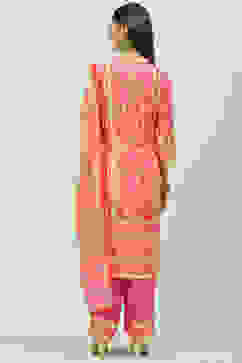 Fuschia Viscose Straight Kurta Palazzo Suit Set image number 4