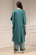 Black Modal Solid Kaftan Fusion Kurta Set image number 3