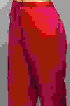 Fuchsia Poly Cotton Straight Kurta Pant Suit Set image number 2